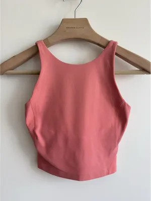 Lululemon Size 4 Align High-Neck Coral Tank Top Light Support Cropped Bra thumbnail 2