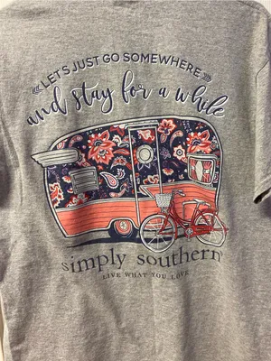 Simply Southern Heather Gray Short Sleeve Tee with Navy Logo thumbnail 4