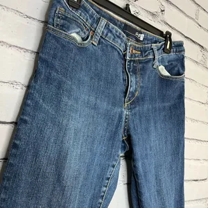 Seven7 Blue Straight Leg Jeans Classic Style Light Distressed SZ 4 Y2K Mid Rise thumbnail 4