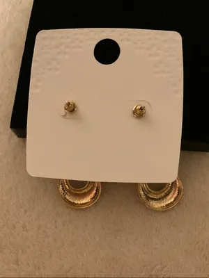 Fashion Jewelry Gold and White Clover Dangle Earrings thumbnail 4