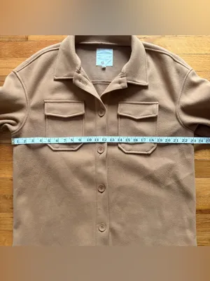 Avec Les Filles‎ Camel Brown Shacket Boyfriend Style size Large thumbnail 6