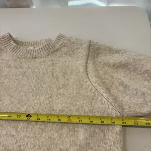 Zenana Womens Medium‎ Short Sleeve Sweater Cream Knit Crewneck Soft Casual Top thumbnail 8