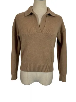 Aritzia Wilfred Luxe Cashmere Clara Sweater in Gold Camel thumbnail 8