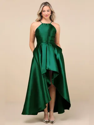 Lulus Broadway Show Emerald Green High-Low Gown Size Small NWT thumbnail 5
