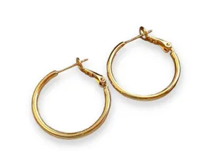 Lightweight Gold Hoop Earrings for Women Classic Simple Style thumbnail 1