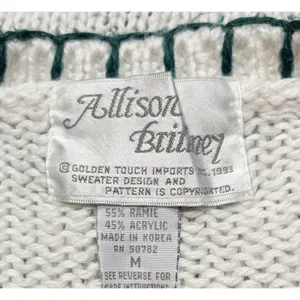 Allison Britney Vintage Sweater Women's‎ Medium Aztec Embroidery Grandma Core thumbnail 6