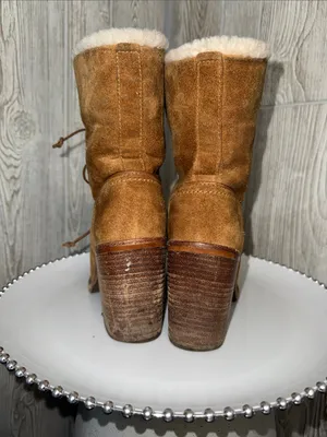 UGG Jerene Chestnut Suede Shearling-Lined Lace-Up Ankle Boots thumbnail 3