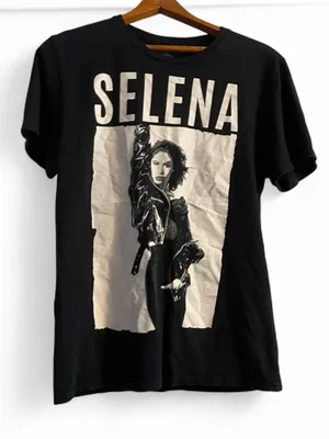 Selena Small Graphic Tee Concert Black White Cotton Rock Star Punk Tejano Dance thumbnail 1