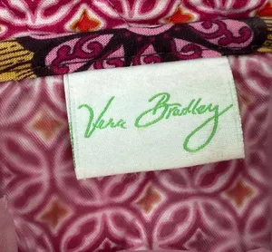 Vera Bradley Lunch Bag Foldover Floral Print Quilted Lunchbox Burgundy Pink thumbnail 6