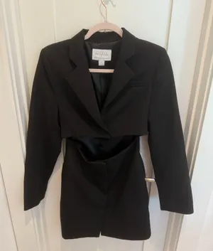 Anthropologie Black Blazer Mini Dress thumbnail 1
