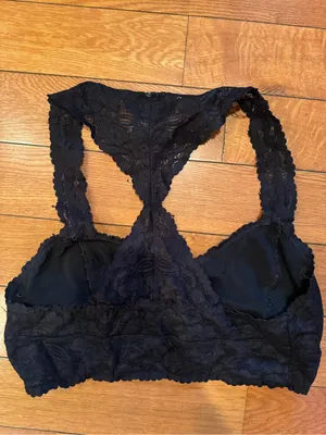 Intimately Free People Black Lace Racerback Bralette L thumbnail 4