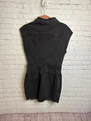 Pretty little thing petite black Jean dress new retro moto festival grunge punk thumbnail 6