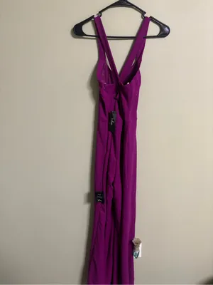 Lulus Magenta Purple Fuscia Size Small Cross Cross Jumpsuit New thumbnail 2
