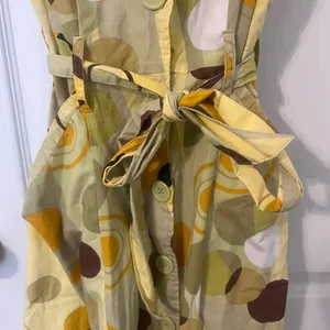 FINAL PRICE Mlle Gabrielle Yellow and Brown Polka Dot Midi Dress thumbnail 6
