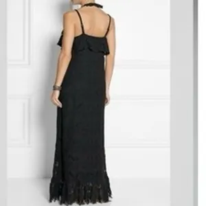 Melissa Odabash Black Lace Maxi Dress Cover Up Crochet Sleeveless‎ L Resortwear thumbnail 2
