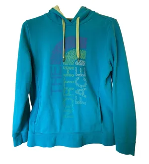 The North Face Printed Long Sleeve Drawstring Hoodie Blue Women Large Classic thumbnail 1