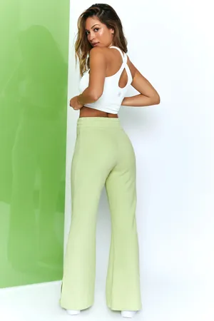 Bo & Tee Wide Leg Sweatpants - Lime  thumbnail 2