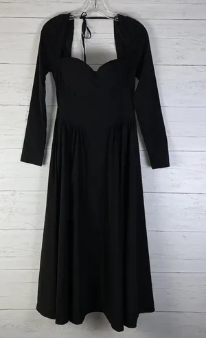 Parthea Long Sleeve Tie Back A-Line Dress - Black size M thumbnail 1