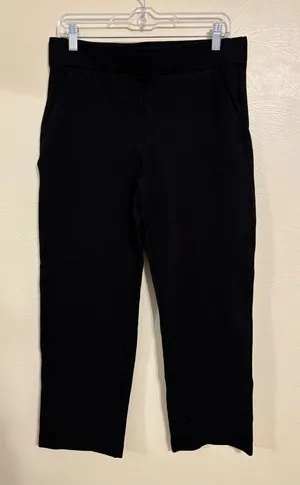 LOFT Black Pull-On Ankle Pants Women’s Size Large Stretch Career Work thumbnail 1