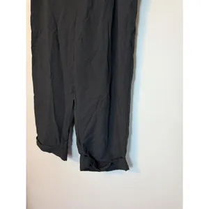 NWT Halara High Waisted Zipper Pocket Capri Linen Feel Pants in Black Size XL thumbnail 13