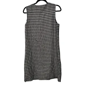 English Factory Check‎ Sleeveless Grommet Mini Dress Black White HN1644D Large thumbnail 7