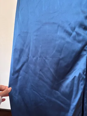 Lulu's Deep Blue Satin Square-Neck Midi Dress thumbnail 5