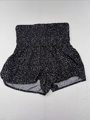 FP Movement by Free People Black Floral Smocked High-Waist Shorts thumbnail 2
