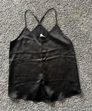 SPANX Black Satin V-Neck Racerback Cami thumbnail 1