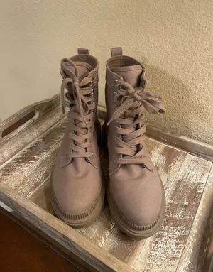 H&M Canvas Lug Sole Lace Up Combat Boots Taupe Tan Color Women’s Size 6 thumbnail 9
