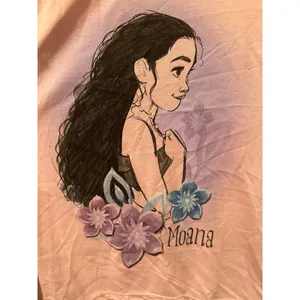 NWOT Disney Moana Sketch Side Profile Pink soft Women Tee Sz M thumbnail 2