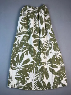 Abercrombie & Fitch Tropical leaf linen maxi skirt with slit Size: XXS thumbnail 4