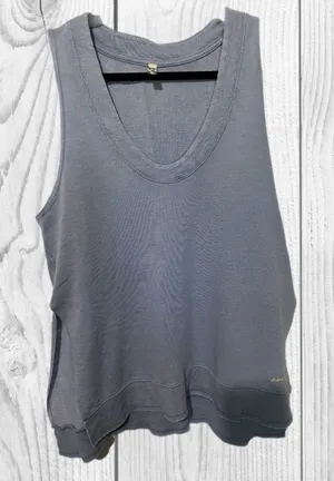 Free People‎ Gray Ribbed Relaxed Tank Top thumbnail 1
