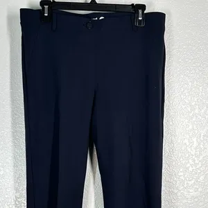 L Petite Short Betabrand Dress Pant Yoga 28.5 Inseam Straight Leg Navy Comfort thumbnail 6