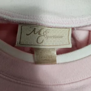 Vintage M&C Sportswear Pink Embroidered Cat Mockneck Sweatshirt Size Large thumbnail 6