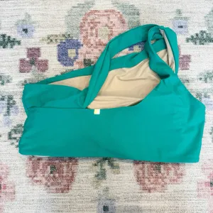 Summersalt Ruched Sidestroke Bikini Top Size 14 Teal Vacation Beach Travel thumbnail 2