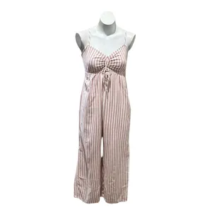 O'Neill Annabella Women's Pink Striped Jumpsuit Standard Size M Casual Summer thumbnail 4
