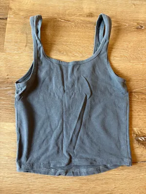 Dusty Blue Henley Tank Top thumbnail 3
