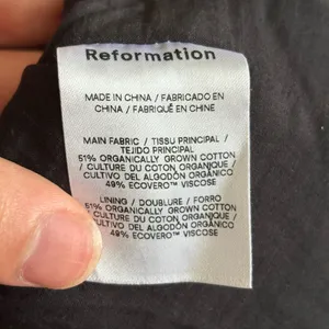 Reformation adelia top Shirred Organic black boho Cotton cami tank blouse size 0 thumbnail 10