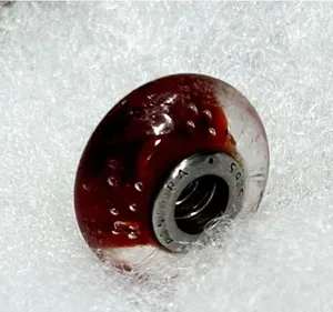 Pandora Vintage Red Fizzle Effervescence Murano Glass Authentic Charm Bead thumbnail 2