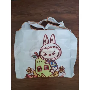 Labubu Chic Kawaii Retro Eco Friendly Trendy Packable Sturdy Reusable Nylon Bag thumbnail 2