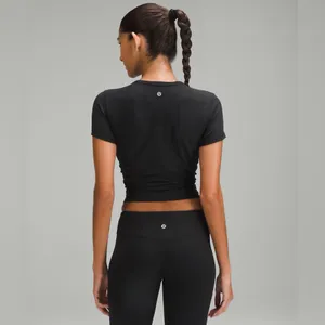 lululemon athletic All It Takes Short Sleeve Shirt Nulu in Black thumbnail 2