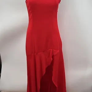 Lulu’s red maxi hi lo spaghetti strap dress thumbnail 2