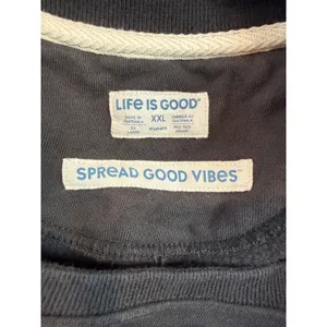 Life Is Good LIG Coin Simply True Fleece Pullover Sweatshirt Black XXL thumbnail 4