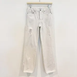 Good American Jeans Size 25‎ White High Rise Straight Leg Split Boy Summer Clean thumbnail 4