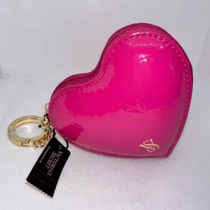 NWT Victoria’s Secret Hot Pink Shine Heart Coin Pouch Keychain 💖 thumbnail 3