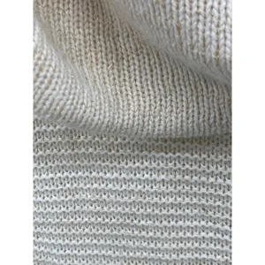 New‎ York & Company Open-Knit Shimmery Cowl Neck Sweater Large Cream Gold Top thumbnail 4
