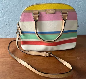 Kate Spade New York Grove Street Striped Carli Crossbody Bag Zip Top Summer thumbnail 1