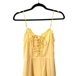 & OTHER‎ STORIES Ruffled Lace Up Midi Sundress Yellow Sz 4 thumbnail 4