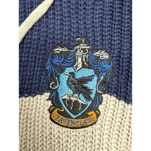 Harry Potter Ravenclaw Women's L Knit Hooded Sweater High Low Hem Crest thumbnail 3