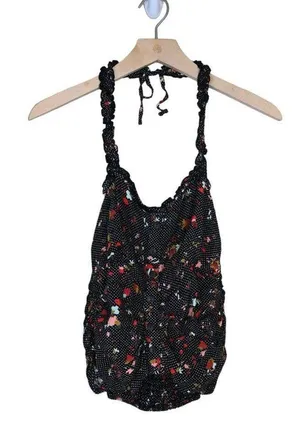 Free People Womens M Black Sun's Out Halter Crop Top thumbnail 1